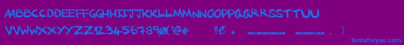 Шрифт NoRunningInTheHalls – синие шрифты на фиолетовом фоне