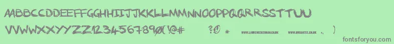 Шрифт NoRunningInTheHalls – серые шрифты на зелёном фоне