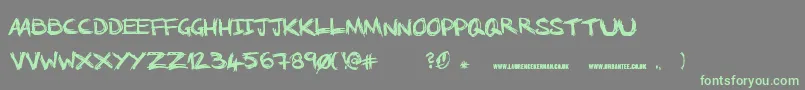 NoRunningInTheHalls Font – Green Fonts on Gray Background