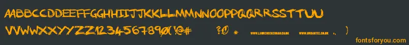 Шрифт NoRunningInTheHalls – оранжевые шрифты на чёрном фоне