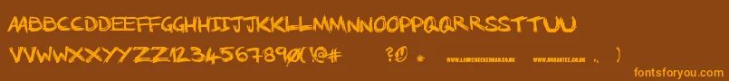 NoRunningInTheHalls Font – Orange Fonts on Brown Background