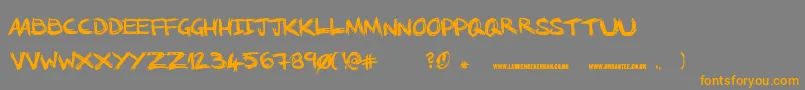 NoRunningInTheHalls Font – Orange Fonts on Gray Background