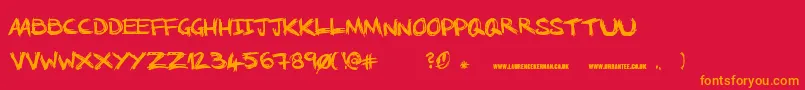 NoRunningInTheHalls Font – Orange Fonts on Red Background