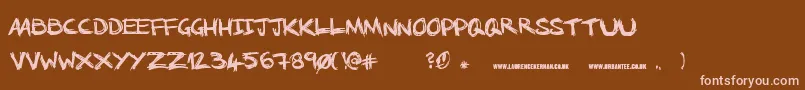 NoRunningInTheHalls Font – Pink Fonts on Brown Background