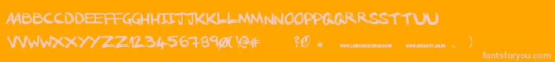 NoRunningInTheHalls Font – Pink Fonts on Orange Background