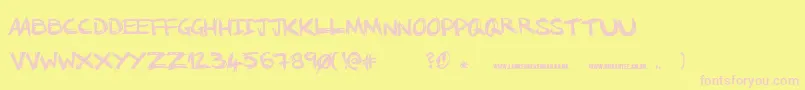 NoRunningInTheHalls Font – Pink Fonts on Yellow Background
