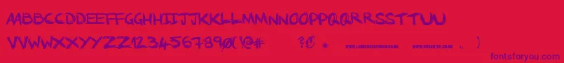 NoRunningInTheHalls Font – Purple Fonts on Red Background