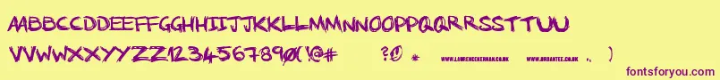 NoRunningInTheHalls Font – Purple Fonts on Yellow Background