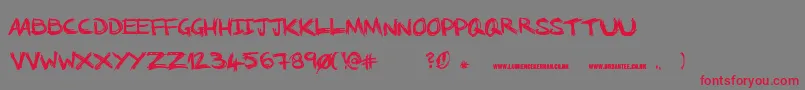 NoRunningInTheHalls Font – Red Fonts on Gray Background