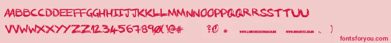 Шрифт NoRunningInTheHalls – красные шрифты на розовом фоне