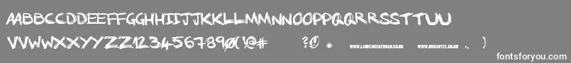 フォントNoRunningInTheHalls – 灰色の背景に白い文字