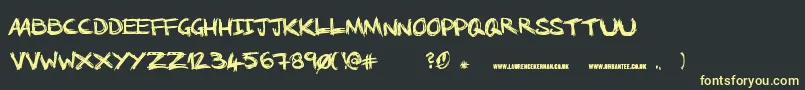 NoRunningInTheHalls Font – Yellow Fonts on Black Background