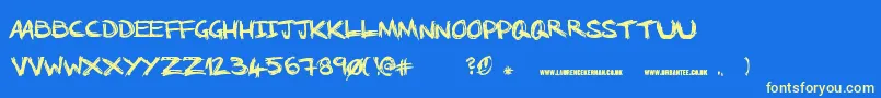 NoRunningInTheHalls Font – Yellow Fonts on Blue Background