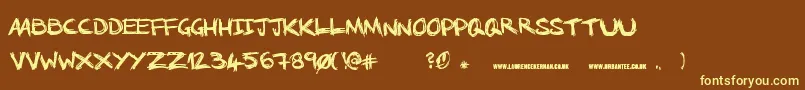 NoRunningInTheHalls Font – Yellow Fonts on Brown Background