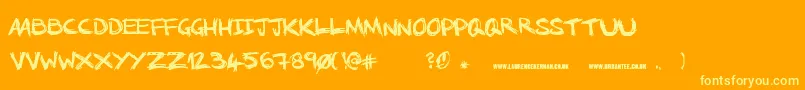 NoRunningInTheHalls Font – Yellow Fonts on Orange Background