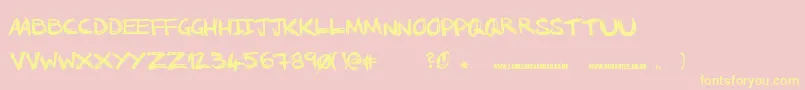 NoRunningInTheHalls Font – Yellow Fonts on Pink Background