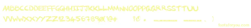 NoRunningInTheHalls Font – Yellow Fonts on White Background
