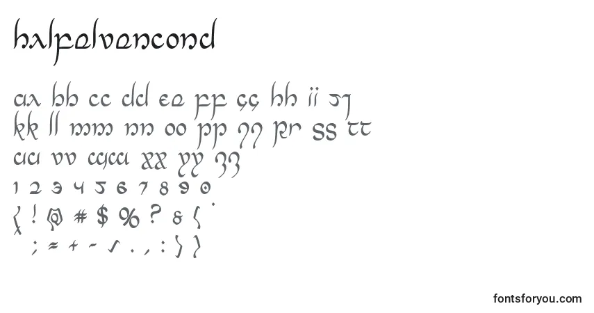 A fonte Halfelvencond – alfabeto, números, caracteres especiais