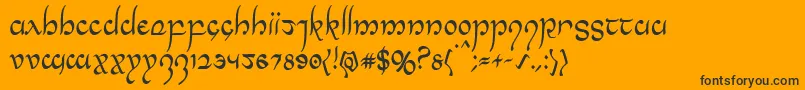 Halfelvencond-fontti – mustat fontit oranssilla taustalla