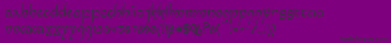 フォントHalfelvencond – 紫の背景に黒い文字