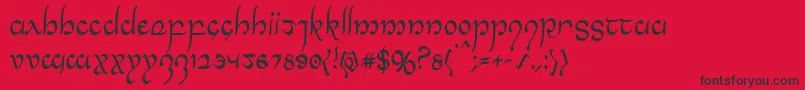 フォントHalfelvencond – 赤い背景に黒い文字