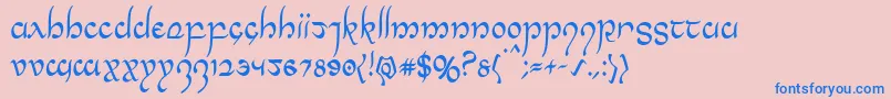 Halfelvencond Font – Blue Fonts on Pink Background