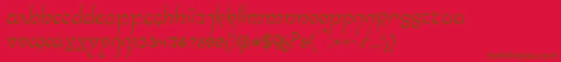 Halfelvencond Font – Brown Fonts on Red Background