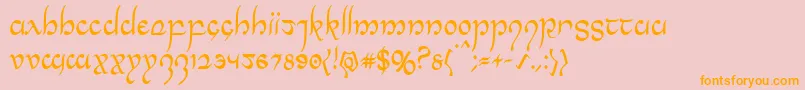 Halfelvencond Font – Orange Fonts on Pink Background