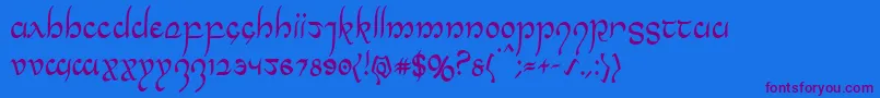 Halfelvencond Font – Purple Fonts on Blue Background