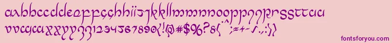 Halfelvencond Font – Purple Fonts on Pink Background