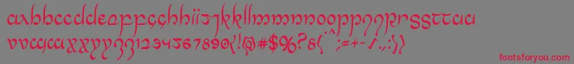 フォントHalfelvencond – 赤い文字の灰色の背景