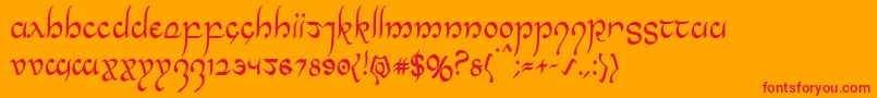 Halfelvencond Font – Red Fonts on Orange Background