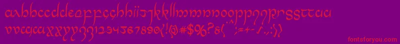フォントHalfelvencond – 紫の背景に赤い文字