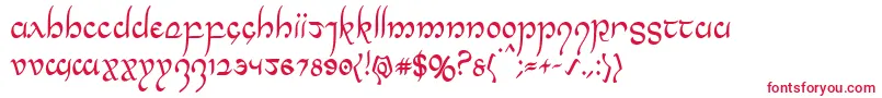 Halfelvencond Font – Red Fonts on White Background