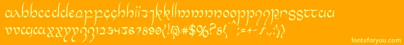 Halfelvencond Font – Yellow Fonts on Orange Background