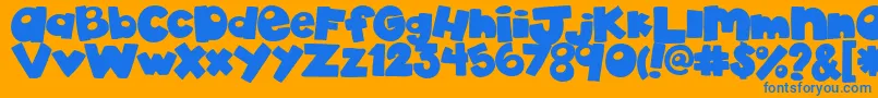 AkadylanPlain Font – Blue Fonts on Orange Background