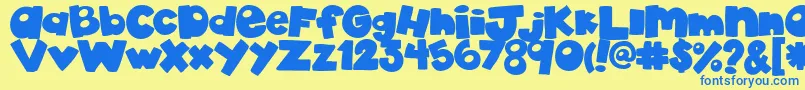 AkadylanPlain Font – Blue Fonts on Yellow Background