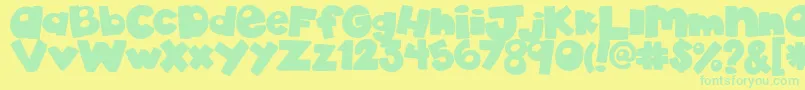 AkadylanPlain Font – Green Fonts on Yellow Background