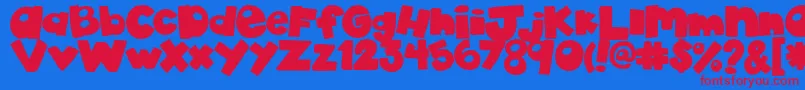 AkadylanPlain-Schriftart – Rote Schriften auf blauem Hintergrund