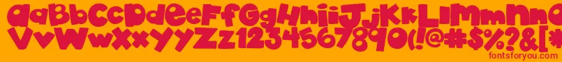 フォントAkadylanPlain – オレンジの背景に赤い文字