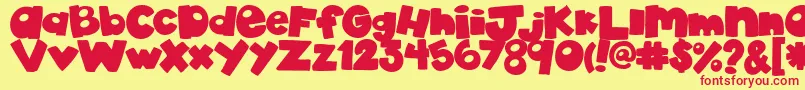 フォントAkadylanPlain – 赤い文字の黄色い背景