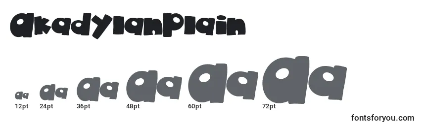 AkadylanPlain Font Sizes