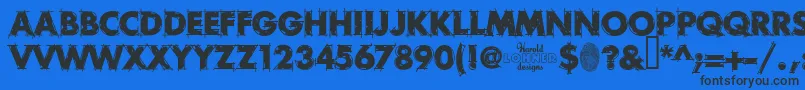 RoughDraft Font – Black Fonts on Blue Background