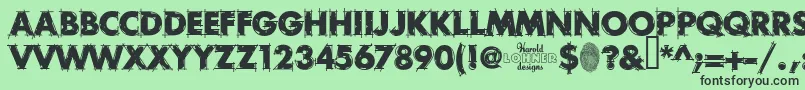 RoughDraft Font – Black Fonts on Green Background