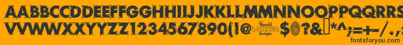 RoughDraft Font – Black Fonts on Orange Background