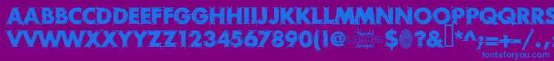 Czcionka RoughDraft – niebieskie czcionki na fioletowym tle