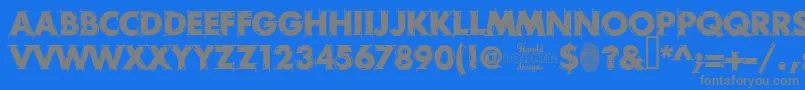Czcionka RoughDraft – szare czcionki na niebieskim tle