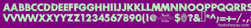 RoughDraft Font – Green Fonts on Purple Background