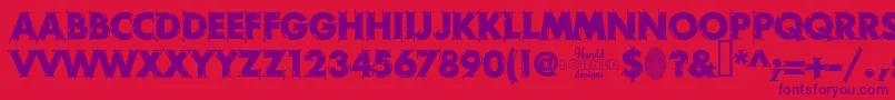 RoughDraft Font – Purple Fonts on Red Background