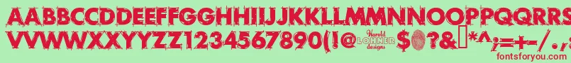 RoughDraft Font – Red Fonts on Green Background